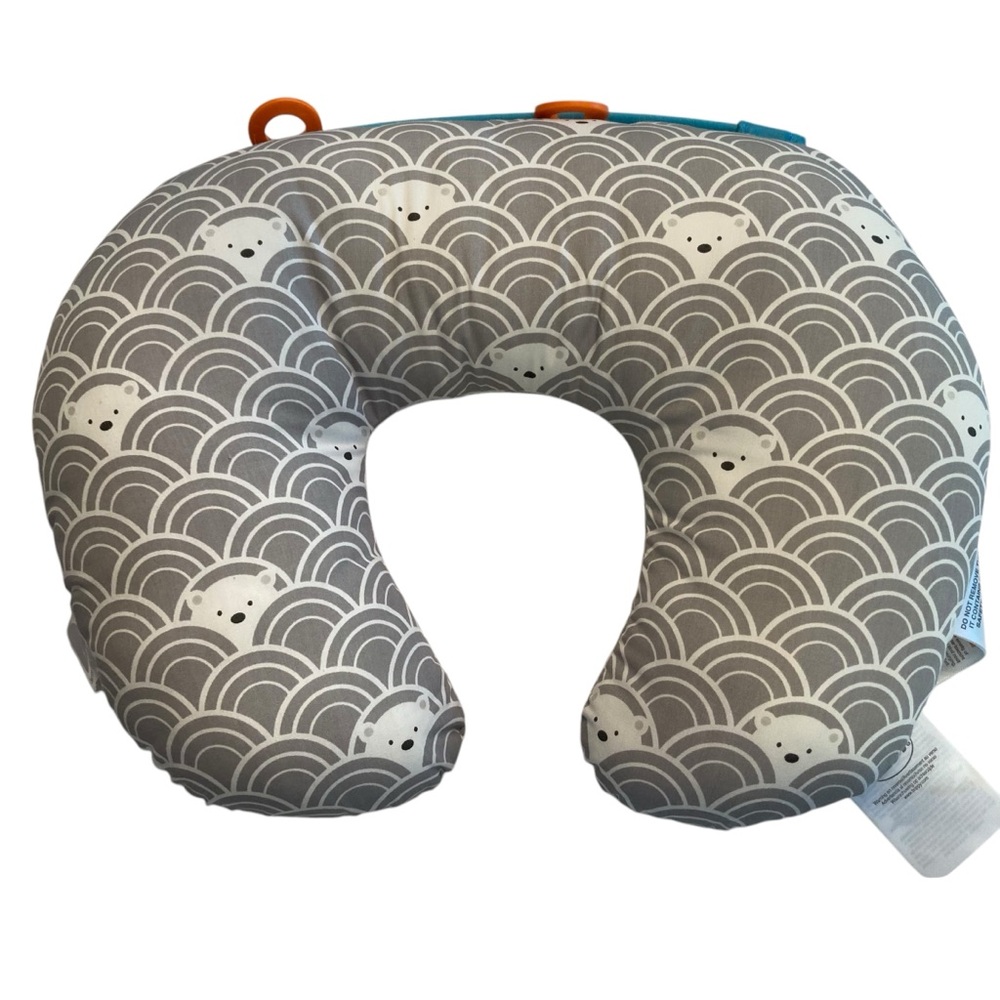 Boppy Gray and White Polar Bear Tummy Time Prop Pillow